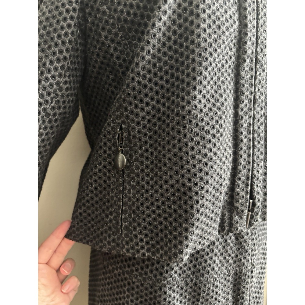 Akris Punto Size 8 Skirt Suit Set 2 Piece Gray Office Designer Luxury Cotton - Picture 6 of 11